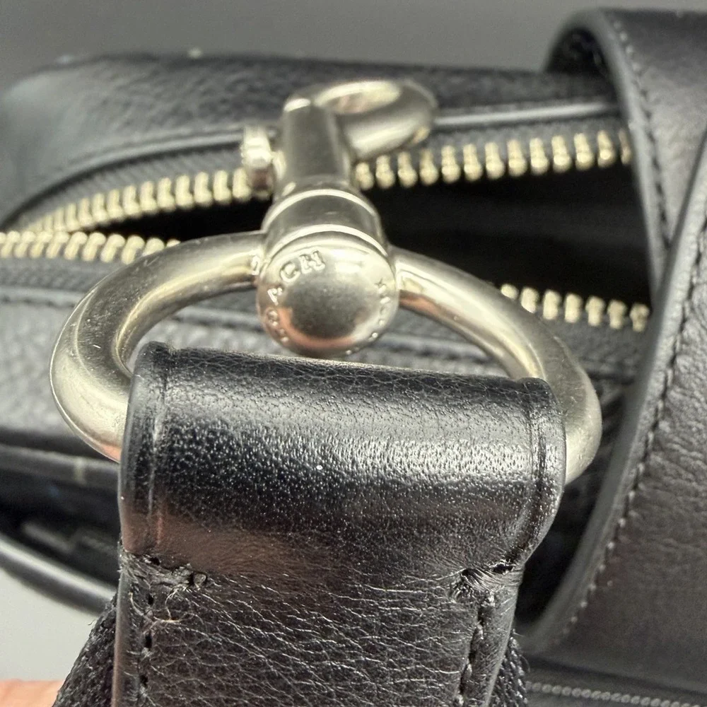COACH Bag Briefcase Business Men's Leather Black‎ F71561 HUDSON Rare Plaid NWOT